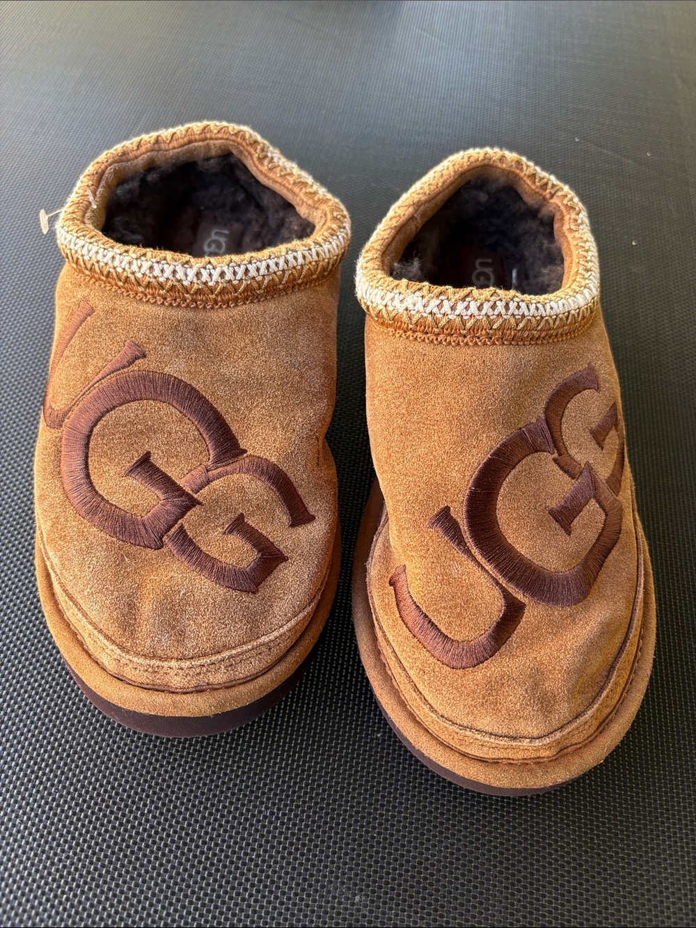 UGG Dark Brown Shearling-Lined Slip-On